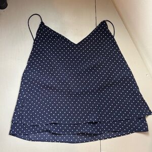 H&M Lightweight Semi Sheer 2 Layer Cami Navy Polka dot 4 Cute summer spring